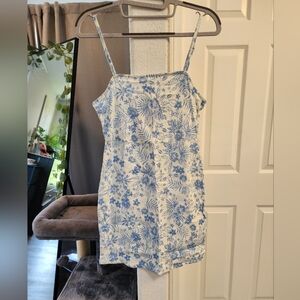 White and Blue Bodycon Dress